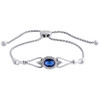 Sterling Silver & Diamond Oval Lab-Created Sapphire Bolo Bracelet 10" | 1/20 CT.