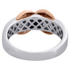 14K Two Tone Gold Ladies Princess Diamond Rose Infinity Love Cocktail Ring 1 Ct.