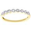 10K Yellow Gold Ladies Diamond Twisted Braided Stackable Right Hand Ring 1/10 Ct