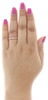 10K Rose Gold Diamond Teardrop Milgrain Edge Stackable Right Hand Ring 1/6 Ct.
