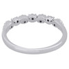 10K White Gold Round Diamond Contour / Waved Stackable Right Hand Ring 1/8 Ct.