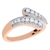 10K Rose Gold Graduated Diamond Bypass Designer Right Hand Cocktail Ring 1/2 Ct.