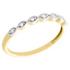 14K Yellow Gold Diamond Braided Milgrain Edge Stackable Right Hand Ring 1/20 Ct.