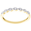 14K Yellow Gold Diamond Braided Milgrain Edge Stackable Right Hand Ring 1/20 Ct.