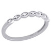 14K White Gold Diamond Braided Milgrain Edge Stackable Right Hand Ring 1/20 Ct.