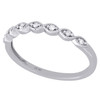 14K White Gold Diamond Braided Milgrain Edge Stackable Right Hand Ring 1/20 Ct.