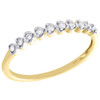 10K Yellow Gold Round Diamond Hearts Love Stackable Right Hand Ring 1/10 Ct.