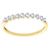 10K Yellow Gold Round Diamond Hearts Love Stackable Right Hand Ring 1/10 Ct.