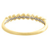 10K Yellow Gold Round Diamond Hearts Love Stackable Right Hand Ring 1/10 Ct.