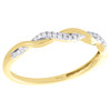 10K Yellow Gold Ladies Diamond Braided Stackable Knot Right Hand Ring 1/12 Ct.