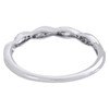 10K White Gold Ladies Diamond Braided Stackable Twisted Right Hand Ring 1/12 Ct.