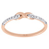 10K Rose Gold Diamond Infinity Love Knot Stackable Right Hand Ring 1/10 Ct.