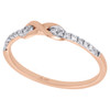 10K Rose Gold Diamond Infinity Love Knot Stackable Right Hand Ring 1/10 Ct.