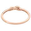 10K Rose Gold Diamond Infinity Love Knot Stackable Right Hand Ring 1/10 Ct.