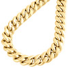 Mens 10K Yellow Gold Hollow Miami Cuban Link Chain 12mm Box Clasp 20-30 Inches