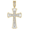 10K Yellow Gold Diamond Cross Designer Tier Pendant 2" Men's Pave Charm 0.51 CT.