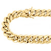 Mens 10K Yellow Gold 3D Hollow Miami Cuban Link Chain 15mm Box Clasp 20-30 Inch