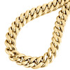 Mens 10K Yellow Gold 3D Hollow Miami Cuban Link Chain 15mm Box Clasp 20-30 Inch