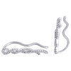 10K White Gold Round Diamond Infinity Twist Ear Climber Earrings 0.95" | 1/4 CT.