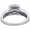 10K White Gold Womens Round Diamond Square Halo Tiered Engagement Ring 0.50 Ct.