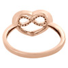 10K Rose Gold Round Diamond Open Heart Infinity Love Right Hand Ring 1/20 Ct.