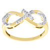 10K Yellow Gold Diamond Sideways Cross + Infinity Love Right Hand Ring 1/10 Ct.