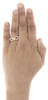 10K Yellow Gold Diamond Sideways Cross + Infinity Love Right Hand Ring 1/10 Ct.