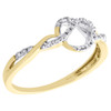 10K Yellow Gold Round Diamond Infinity Love Knot Right Hand Promise Ring 1/8 Ct.
