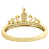 solitaire-Diamant-Queen-Crown-Cocktailring aus 10 Karat Gelbgold für die rechte Hand, 1/5 ct.