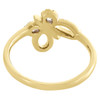 10K Yellow Gold Round Diamond Sideways Butterfly Right Hand Cocktail Ring 1/6 Ct