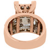 10K Rose Gold Princess & Baguette Cut Diamond Rectangle Engagement Ring 1 Ct.