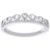 10K White Gold Bezel Set Diamond Chain Link Right Hand Cocktail Ring 1/12 Ct.