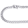 10K White Gold Solid Miami Cuban Link Chain 8mm Box Clasp Necklace 24-30 Inches