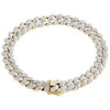 Real 14K Yellow Gold Diamond 3D Puff Miami Cuban Link 8.25mm Bracelet 7" | 3 CT.