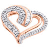 10K Rose Gold Baguette Diamond Heart Slide Pendant 0.65" Statement Charm 1/4 CT.