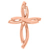 10K Rose Gold White & Brown Diamond Cross Statement Pendant 0.85" Charm 1/5 CT.