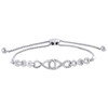 10K White Gold Diamond Infinity Criss Cross Statement Bolo Bracelet 9" | 1/4 CT.