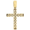 10K Yellow Gold Real Diamond Cross Pendant 2.10" Mens Dome Concave Charm 1/2 ct.