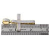 10K Yellow Gold Real Diamond Cross Pendant 2.10" Mens Dome Concave Charm 1/2 ct.