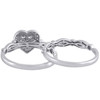 14K White Gold Diamond Bridal Set Heart Engagement Ring + Wedding Band 0.50 Ct.