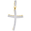 Yellow Gold Diamond Cross Charm Mens Round Cut Fashion Pave Pendant 1.10 Ct.