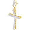 Yellow Gold Diamond Cross Charm Mens Round Cut Fashion Pave Pendant 1.10 Ct.