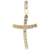 Yellow Gold Diamond Cross Charm Mens Round Cut Fashion Pave Pendant 1.10 Ct.