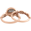 14K Rose Gold Diamond Bridal Set Flower Engagement Ring + Wedding Band 1 Ct.