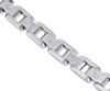 Mens Stainless Steel IP-Plated with Diamond 8.5 inch Link Bracelet 3/4 CT.