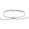 10K White Gold Real Diamond Triple Infinity Fancy Bolo Bracelet 9.5" | 1/6 CT.