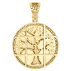 10K Yellow Gold Diamond Tree of Life Medallion Frame Pendant 1.8" Charm 0.45 CT.