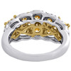 14K White Gold Natural Yellow Diamond Cluster Anniversary Ring Wedding Band 2 Ct