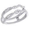 14K White Gold Diamond Contour Waved Enhancer Wrap Jacket Wedding Ring 0.33 Ct.