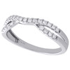 14K White Gold Round Diamond Contour Enhancer Ring Ladies Wedding Band 0.25 Ct.